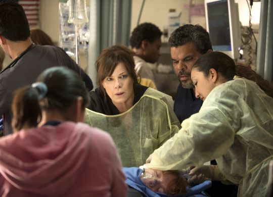 CODE BLACK, based on the award-winning documentary by Ryan McGarry, is CBS's heart-pounding new medical drama that takes place in the busiest, most notorious ER in the nation where the staggering influx of patients can outweigh the limited resources available to the extraordinary doctors and nurses whose job is to treat them all -- creating a condition known as Code Black.  At the heart of the ER's controlled chaos is Residency Director Dr. Leanne Rorish (Marcia Gay Harden, center), renowned for successfully performing high risk procedures in Center Stage, the trauma area reserved for the most critical cases.  Her confidante, Jesse Sallander (Luis Guzman, right), is an amiable seen-it-all senior nurse who manages the residents. To air Wednesdays 10:00-11:00 PM, ET/PT, Fall 2015. Photo: Neil Jacobs/CBS Ã?Â©2015 CBS Broadcasting, Inc. All Rights Reserved