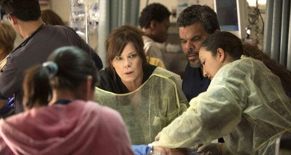 CODE BLACK, based on the award-winning documentary by Ryan McGarry, is CBS's heart-pounding new medical drama that takes place in the busiest, most notorious ER in the nation where the staggering influx of patients can outweigh the limited resources available to the extraordinary doctors and nurses whose job is to treat them all -- creating a condition known as Code Black.  At the heart of the ER's controlled chaos is Residency Director Dr. Leanne Rorish (Marcia Gay Harden, center), renowned for successfully performing high risk procedures in Center Stage, the trauma area reserved for the most critical cases.  Her confidante, Jesse Sallander (Luis Guzman, right), is an amiable seen-it-all senior nurse who manages the residents. To air Wednesdays 10:00-11:00 PM, ET/PT, Fall 2015. Photo: Neil Jacobs/CBS Ã?Â©2015 CBS Broadcasting, Inc. All Rights Reserved